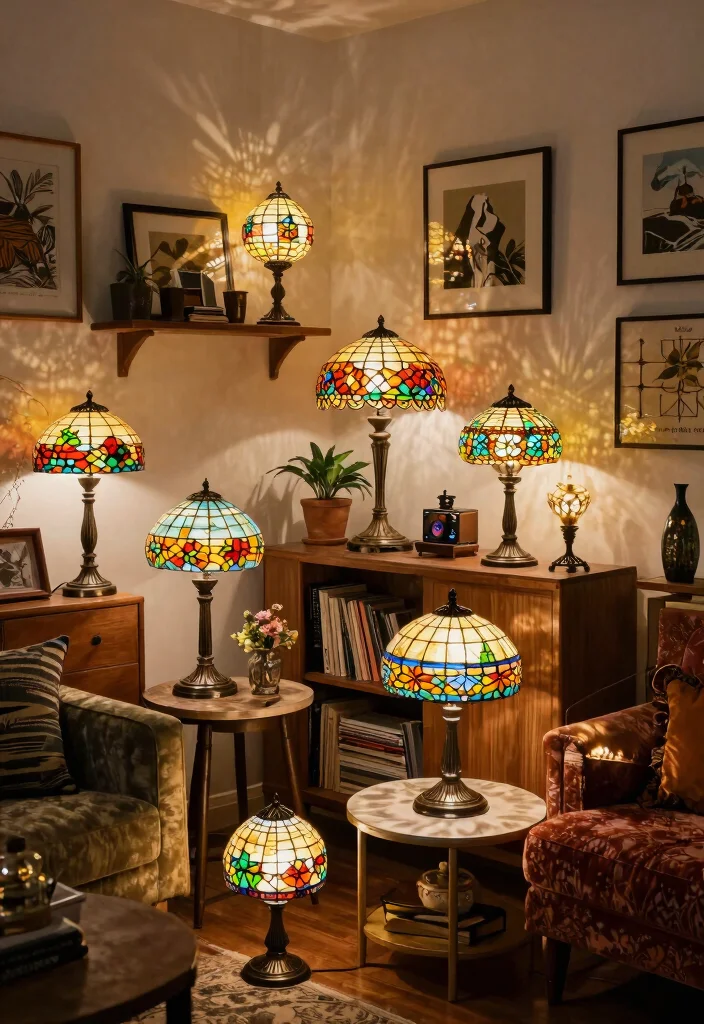 15 Stained Glass Lamp Ideas That Cast Colorful Light Patterns - 15. The Eclectic Mix 1
