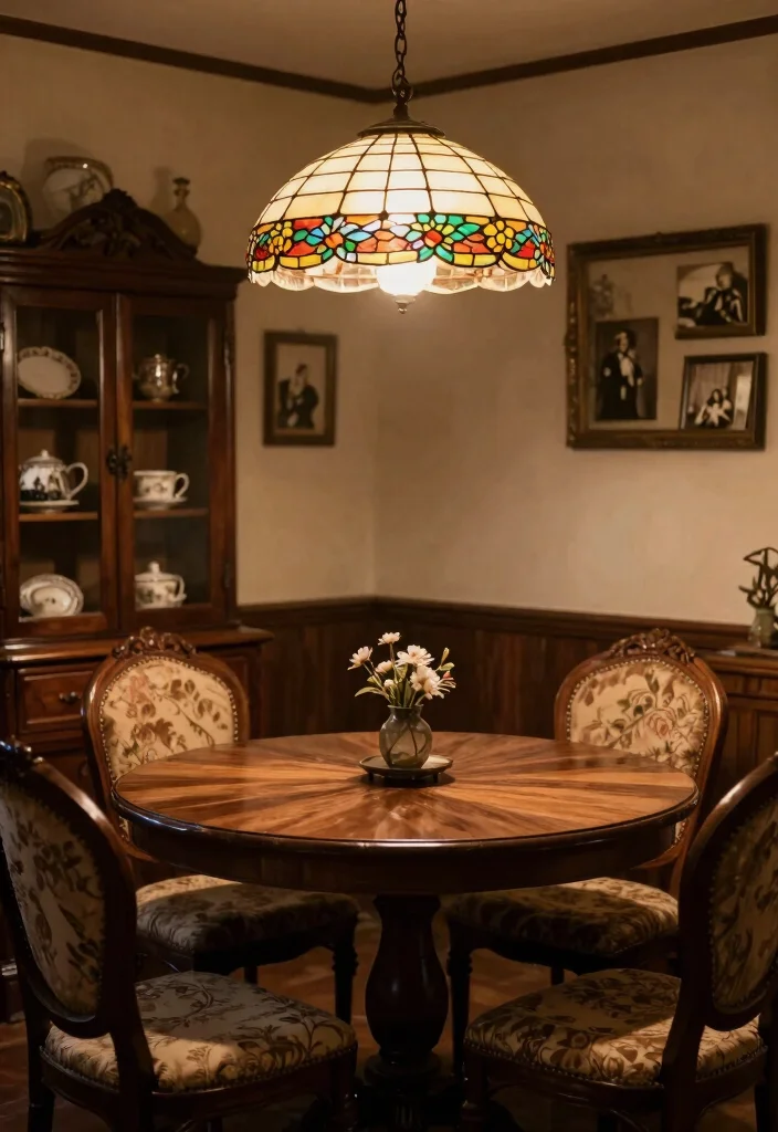 15 Stained Glass Lamp Ideas That Cast Colorful Light Patterns - 4. Vintage Revival 1