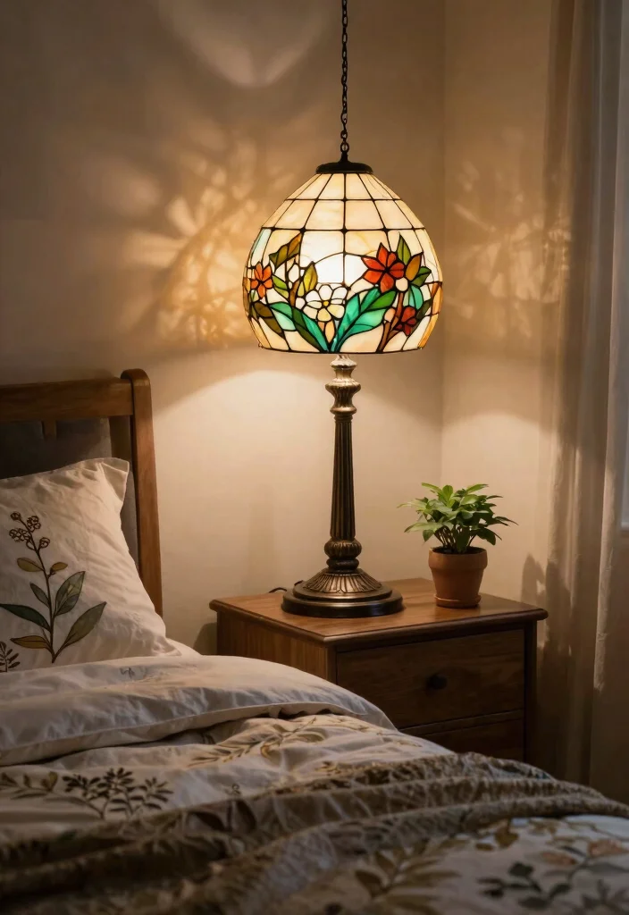 15 Stained Glass Lamp Ideas That Cast Colorful Light Patterns - 7. Nature-Inspired Designs 1