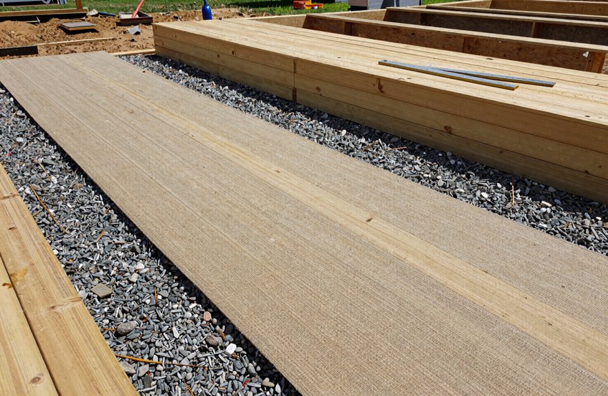 clear ground weed fabric compacted gravel