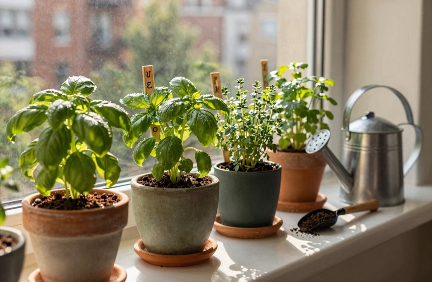 indoor herb garden starter varieties mint separation
