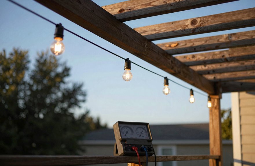How to Hang Outdoor String Lights in 6 Steps 5 inspect test secure swap bulbs