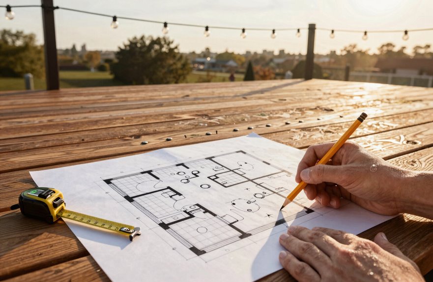 How to Hang Outdoor String Lights in 6 Steps 1 measuring planning spacing slack