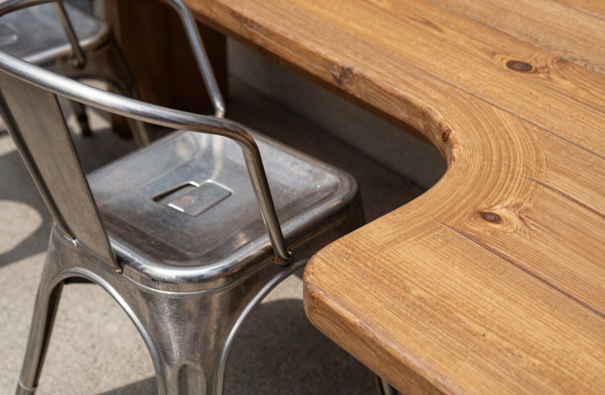metal vs wood bare seat comfort contrast