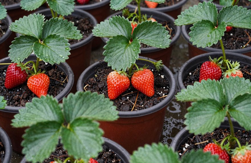 plant crowns at soil level