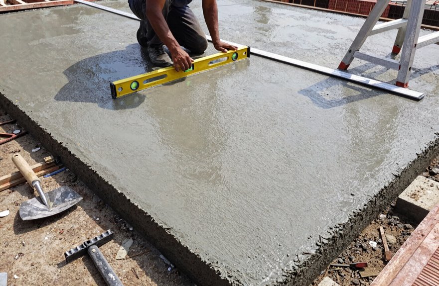 5 Steps to Extend Your Patio 4 pour level finish concrete slab