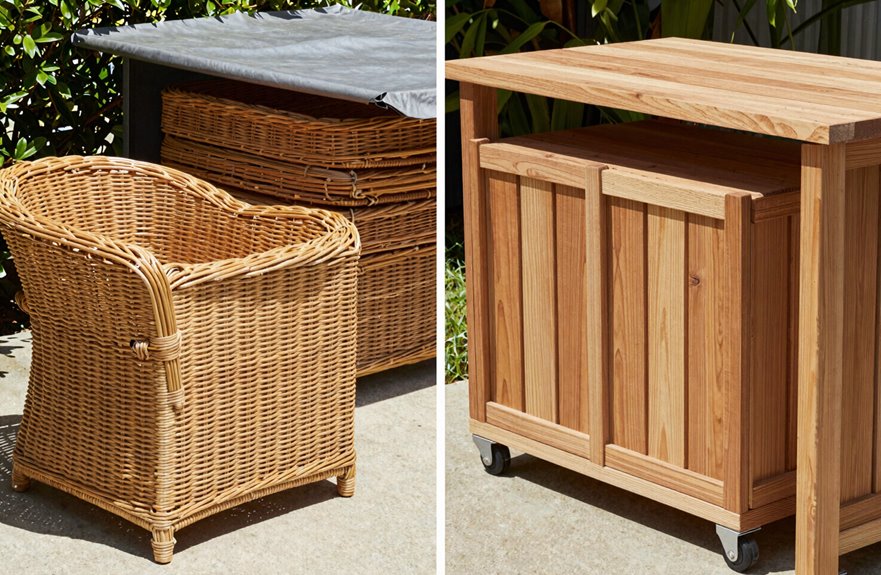 rattan lighter teak heavier care
