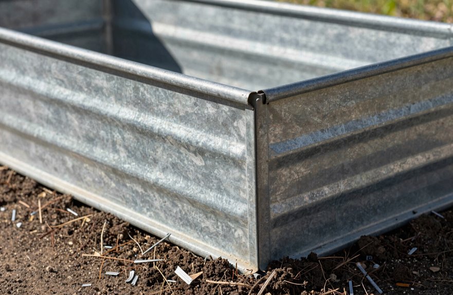 sharp edged metal beds risk leaching potential