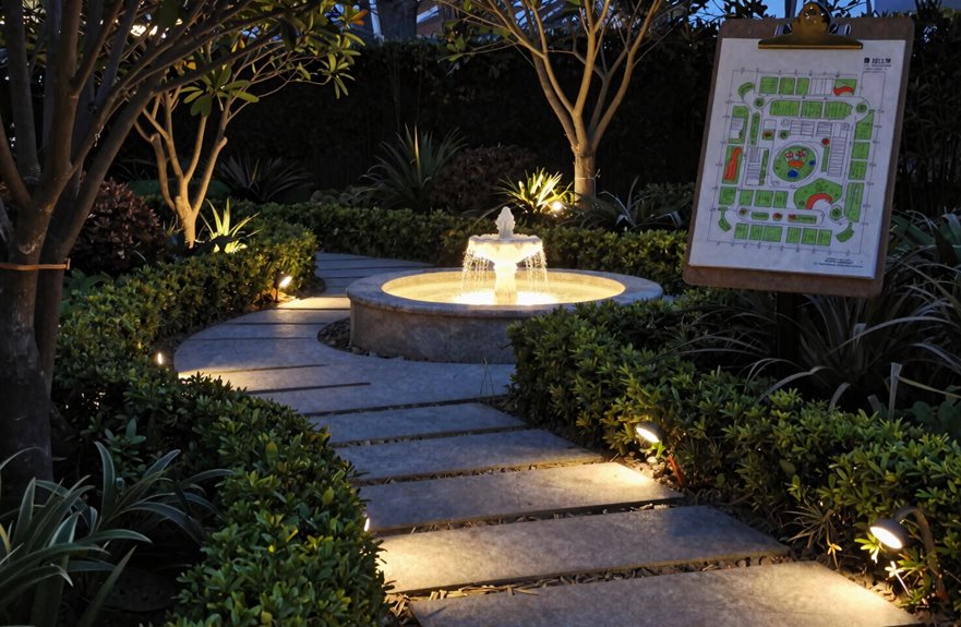 sketch based landscape lighting zoning plan