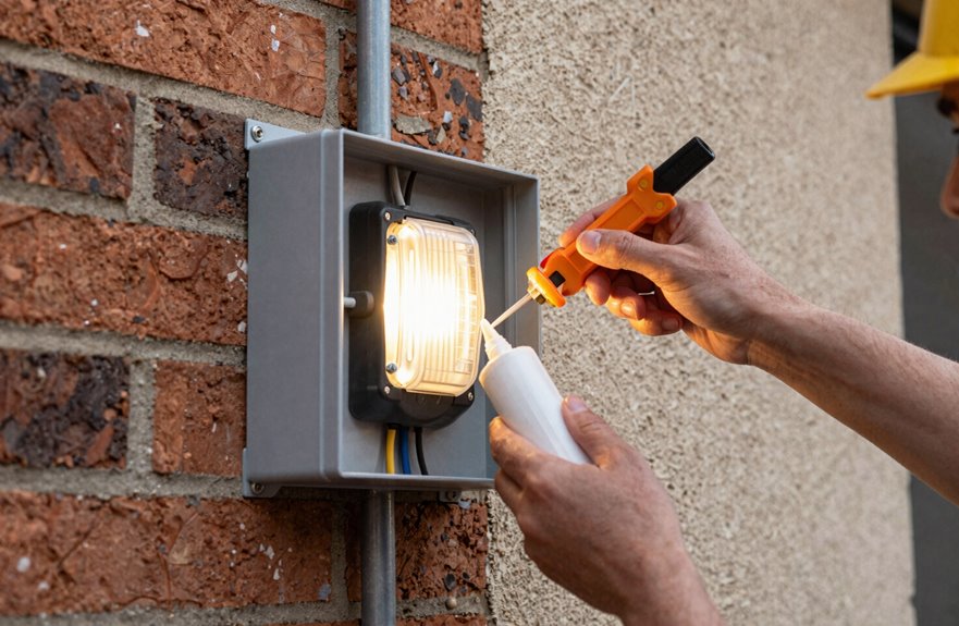 weatherproof exterior junction box installation