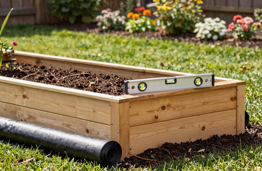 weed barrier level box bed